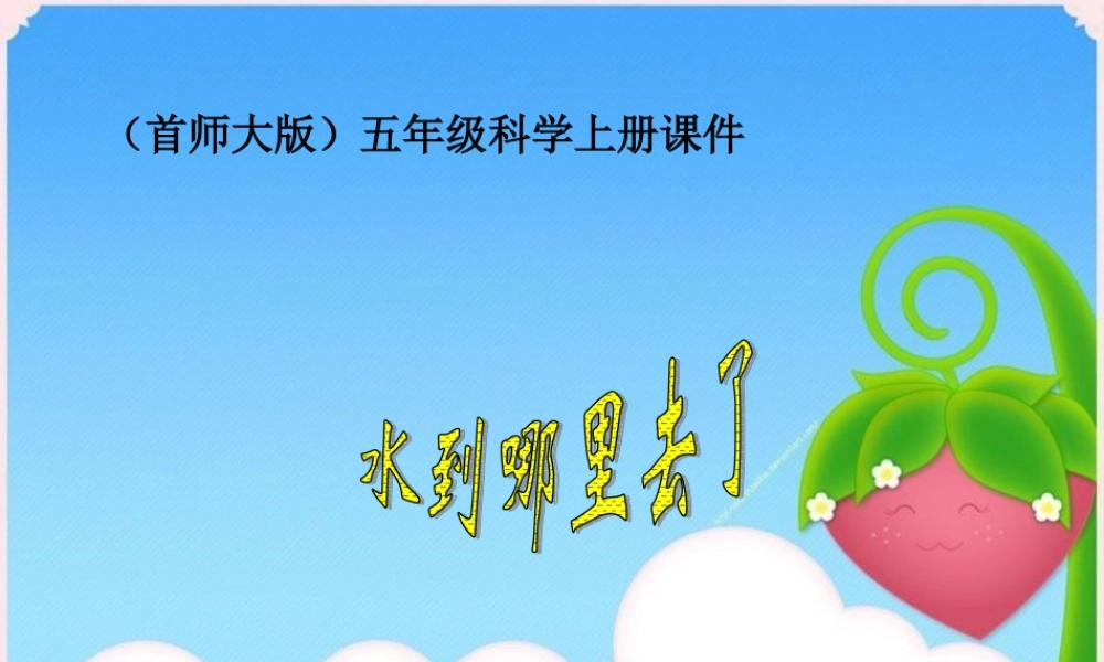 首师大小学科学五上《1.水到哪里去了》PPT课件(1) .ppt
