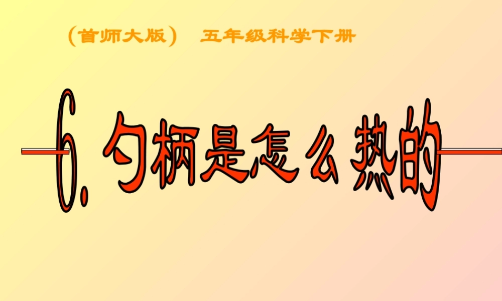 首师大小学科学五下《6.勺柄是怎么热的》PPT课件.ppt
