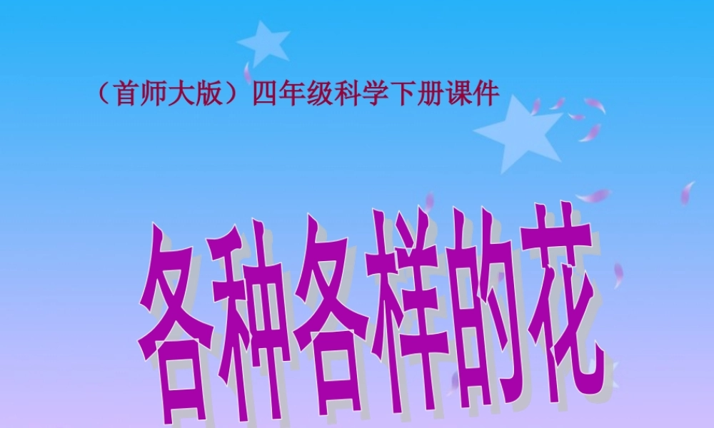 首师大小学科学四下《10.各种各样的花》PPT课件(1) .ppt