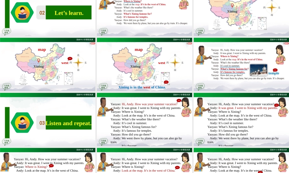 0903六年级【英语（人教版）】Unit 1 In China（第二课时）-教学课件.pptx