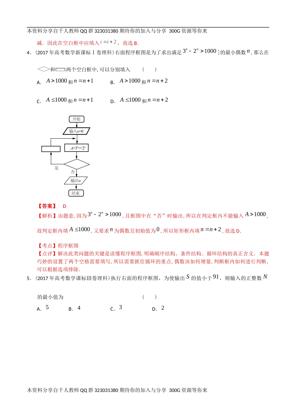 【2022高考必备】2012-2021十年全国高考数学真题分类汇编 算法与框图（精解精析）.docx_第3页