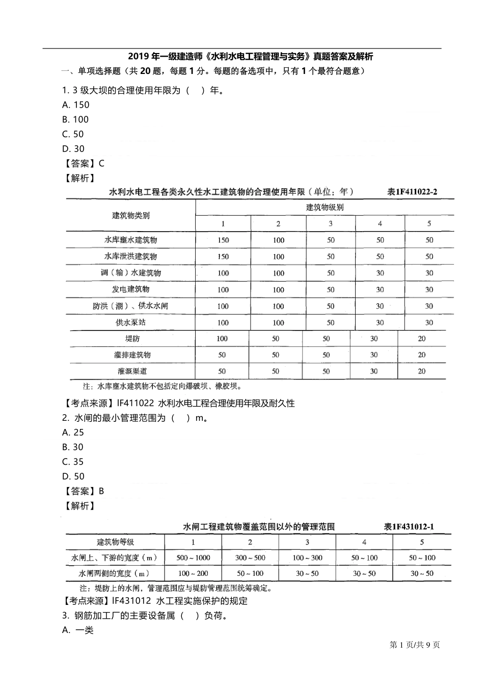 2019一建水利真题答案及解析1.0版1569380085627.pdf_第1页