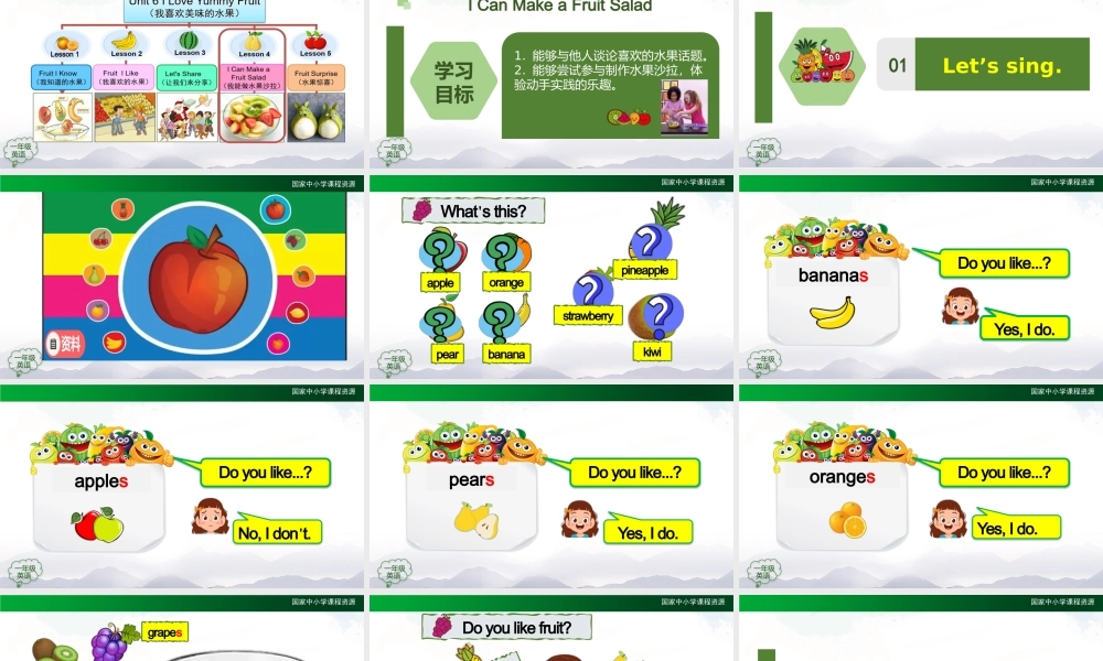 1208一年级【英语（人教版）】Unit 6 Fruit （第四课时）-2PPT课件.pptx