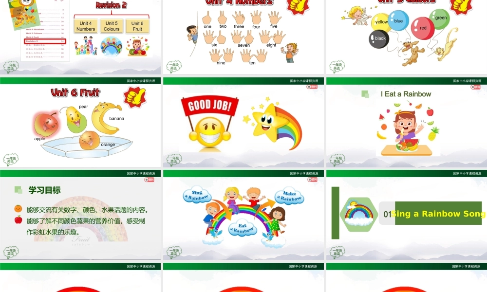 1216一年级【英语（人教版）】Revision 2-2PPT课件.pptx