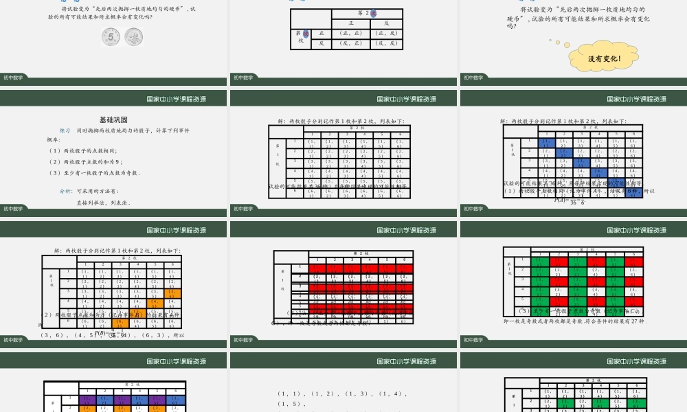 1217初三【数学(人教版)】25.2 用列举法求概率(1).pptx