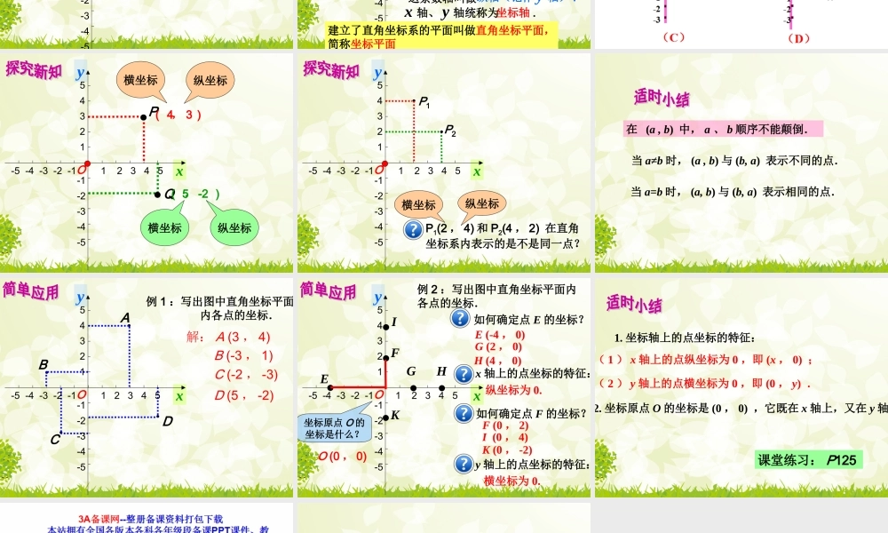 上海教育版数学七下15.1《平面直角坐标系》ppt课件3.ppt