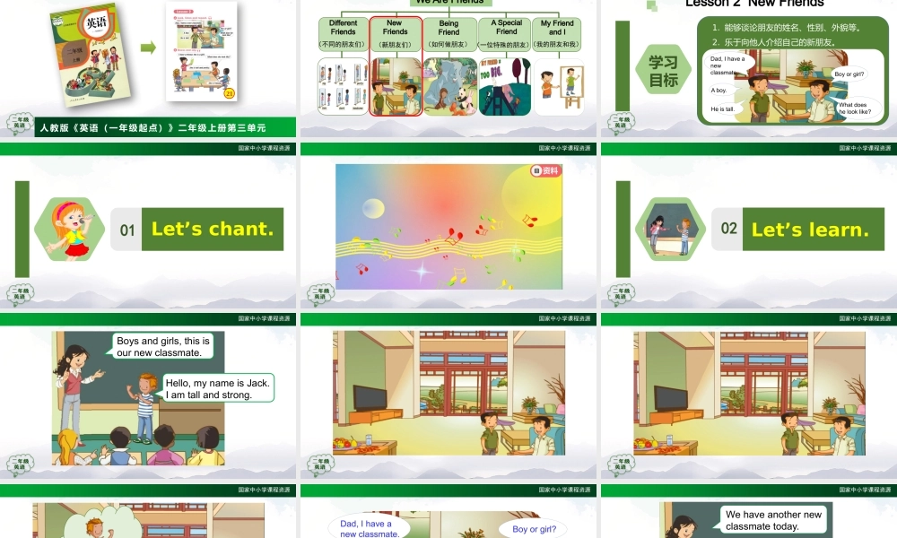 二年级英语(人教版)-Unit 3 My Friends 第二课时.pptx