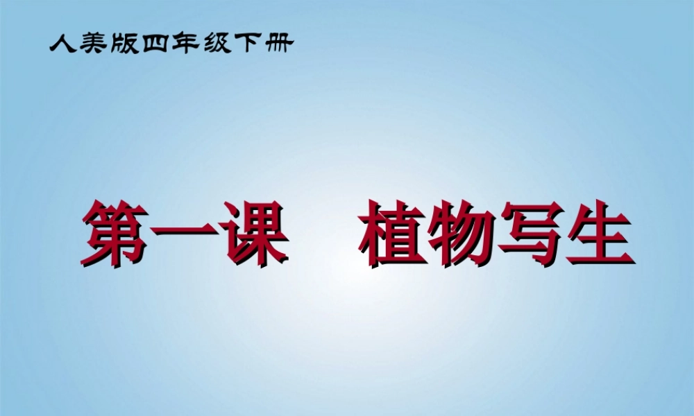 人美小学美术四下《第1课植物写生》PPT课件 (3).ppt