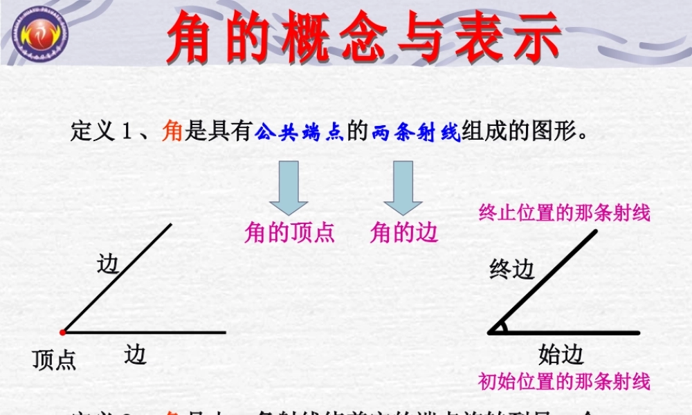 六年级下册 角的概念与表示.ppt