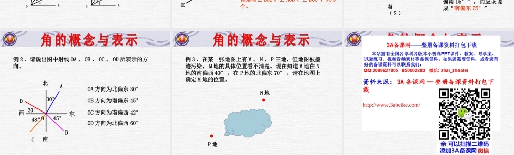六年级下册 角的概念与表示.ppt