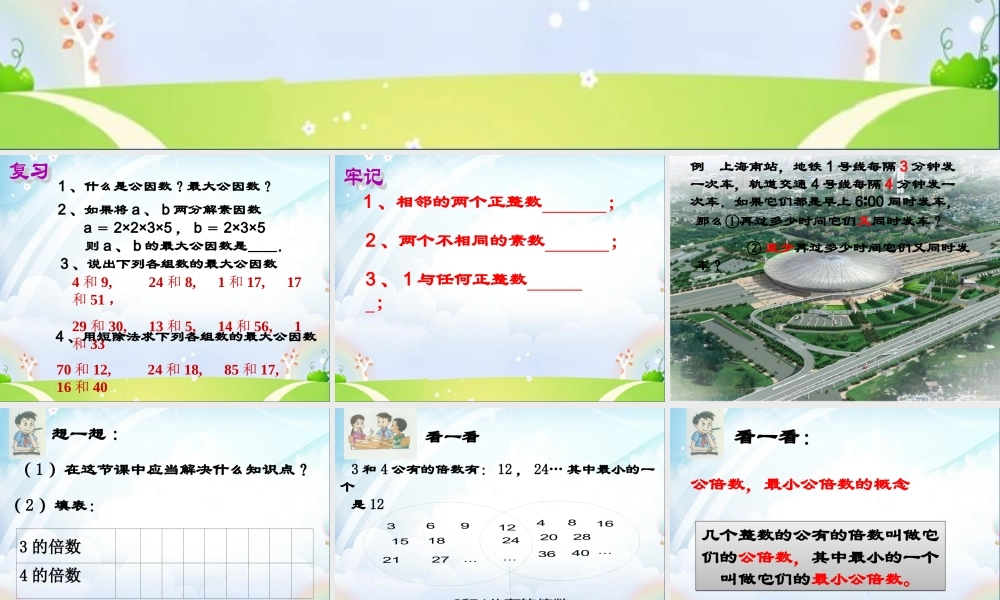 六年级数学上册 《公倍数与最小公倍数》ppt课件.ppt