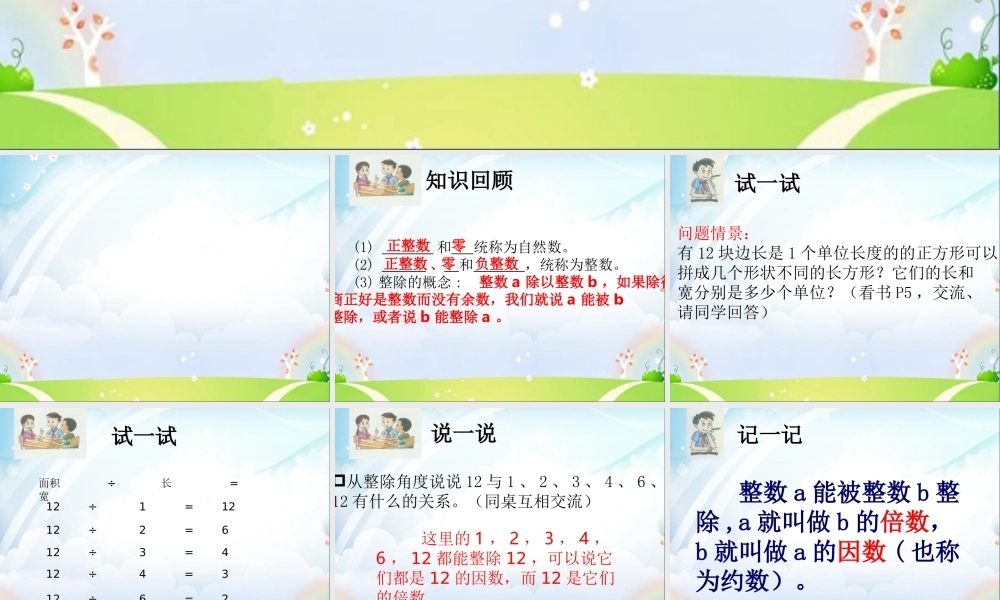 六年级数学上册 《因数和倍数》ppt课件.ppt