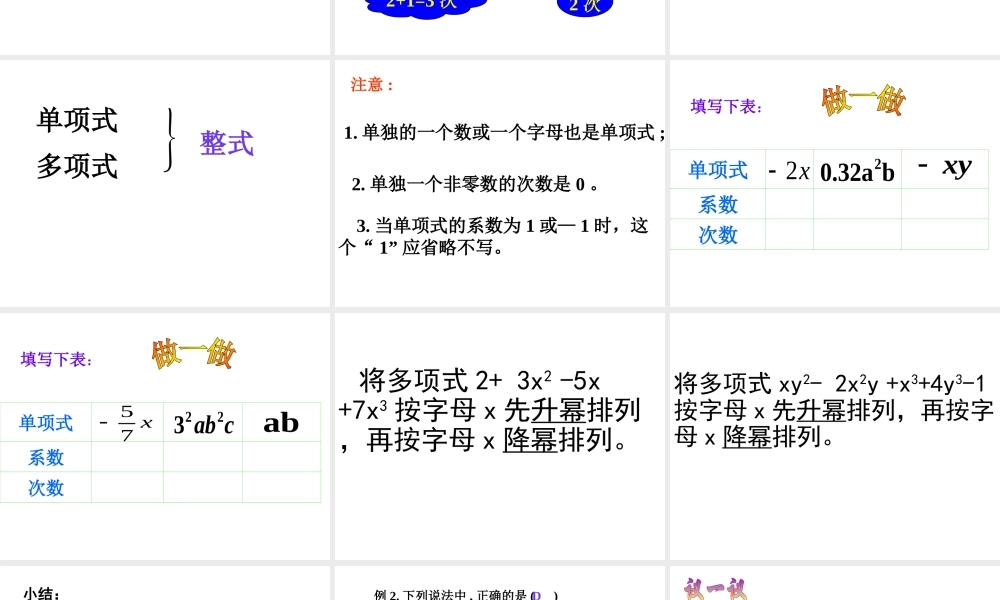 沪教版数学七上课件9.4 整式.ppt