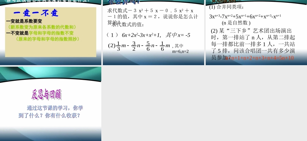 沪教版数学七上课件9.5 合并同类项2.ppt