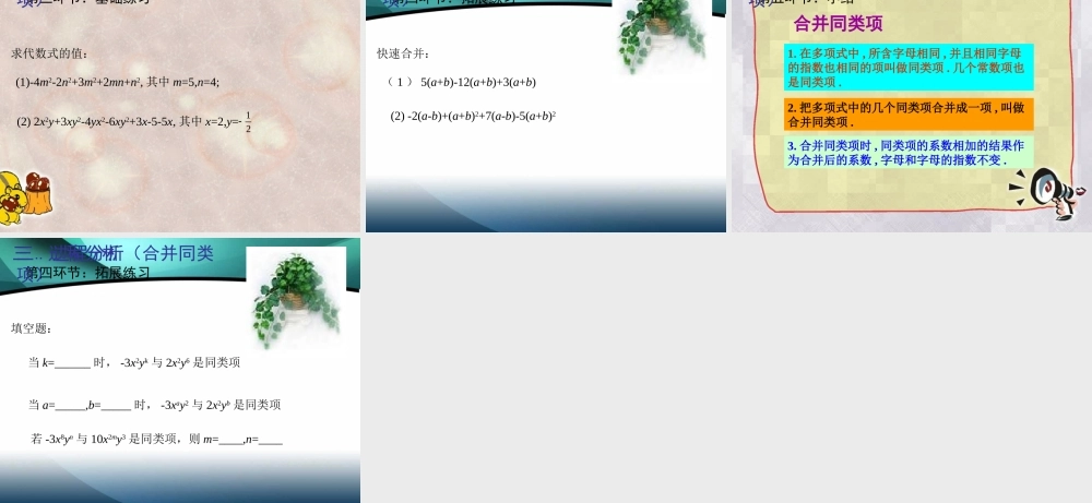 沪教版数学七上课件9.5 合并同类项1.ppt