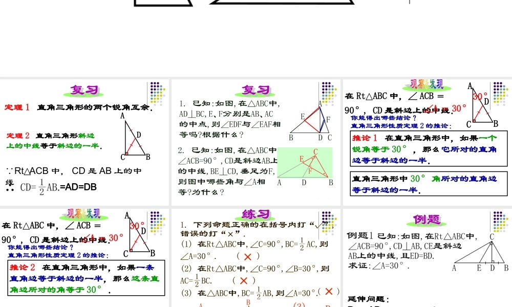 沪教版数学八上19.8《直角三角形的性质》课件 (2).ppt
