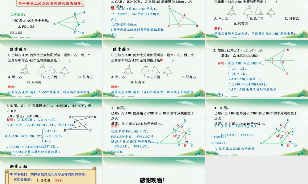 第4课时 “角角边”与角平分线的性质.pptx