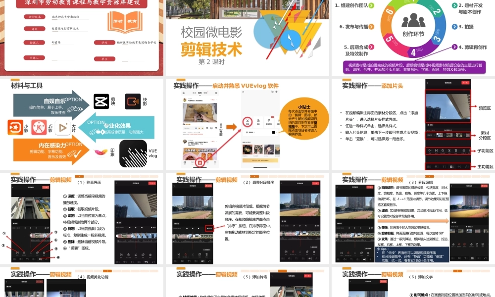 课时18982_活动11《校园微电影剪辑技术》第二课时-【校园微电影剪辑技术】课件—第2课时【虚拟宝库网www.xunibaoku.com】.pptx