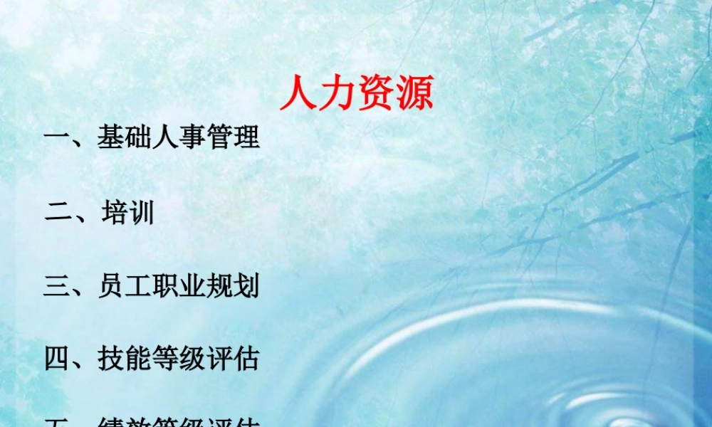 1-2-1人力资源（基础制度、培训、职业规划、绩效考核）.ppt