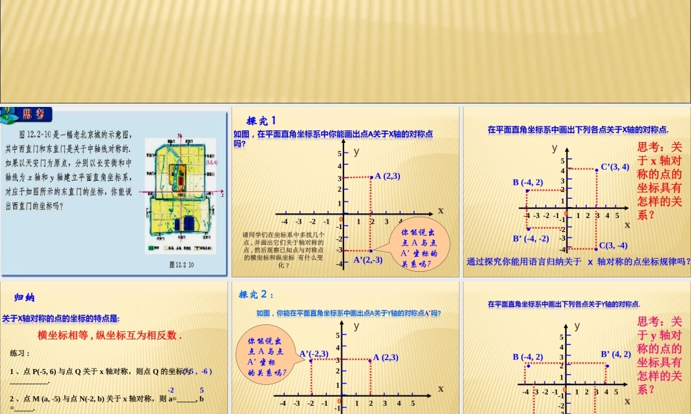 13.2第2课时 用坐标轴表示轴对称1.ppt