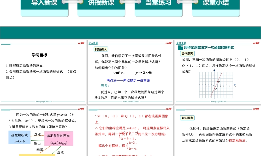 19.2.2 第3课时 用待定系数法求一次函数解析式.ppt