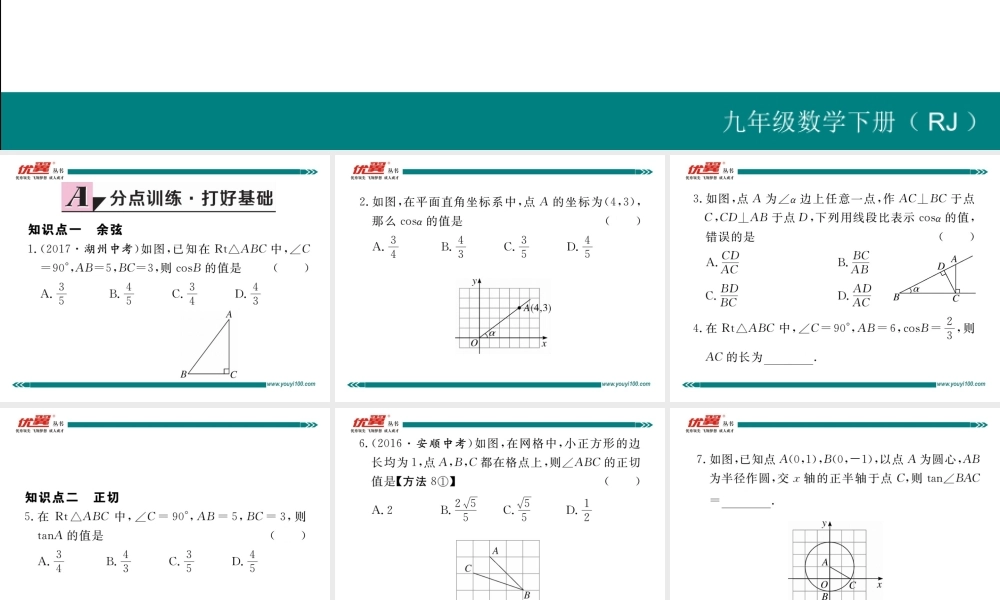 28.1 第2课时 余弦函数和正切函数.ppt