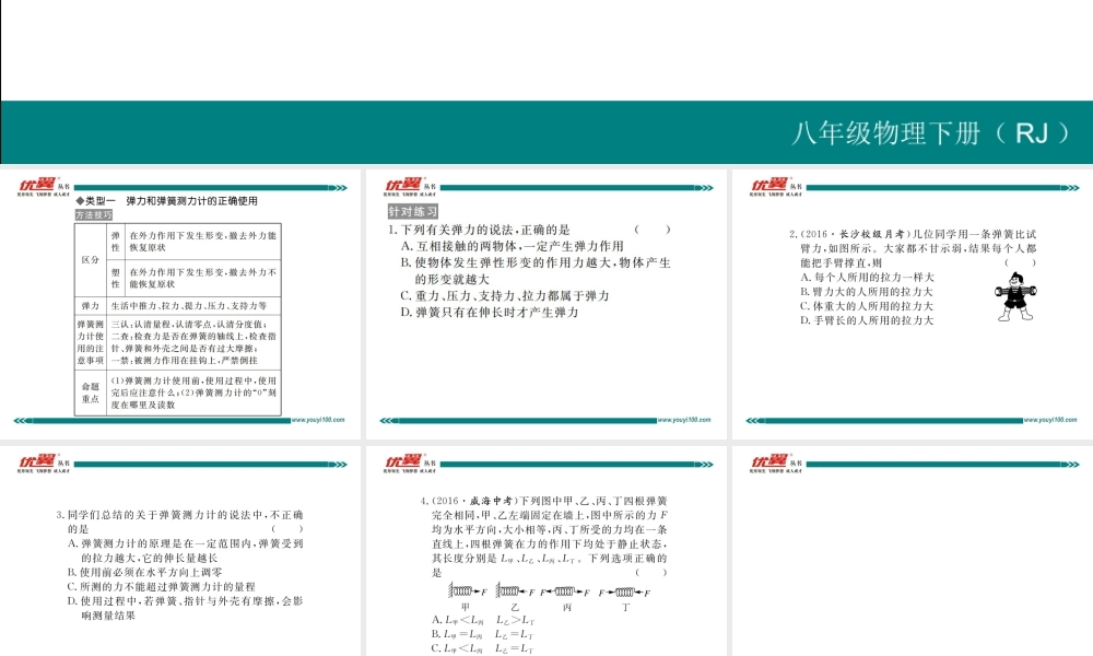 专题一弹力与弹簧测力计.ppt