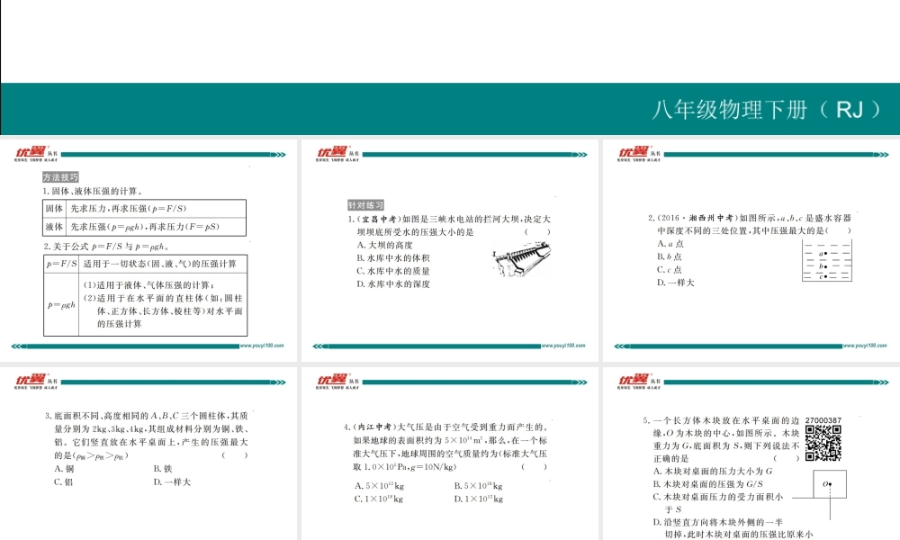 专题五压强的计算与比较.ppt