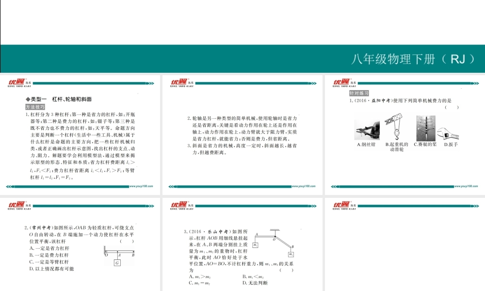 专题十一生活中的简单机械.ppt
