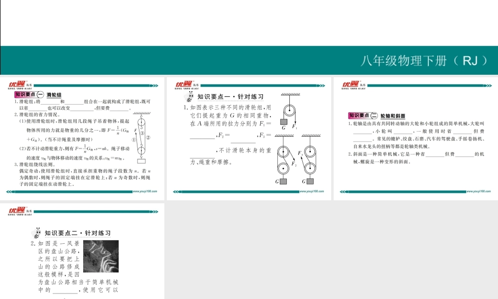第2课时滑轮组、轮轴和斜面.ppt