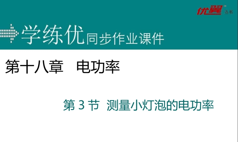 第3节 测量小灯泡的电功率 第2课时 特殊法测量电功率.ppt