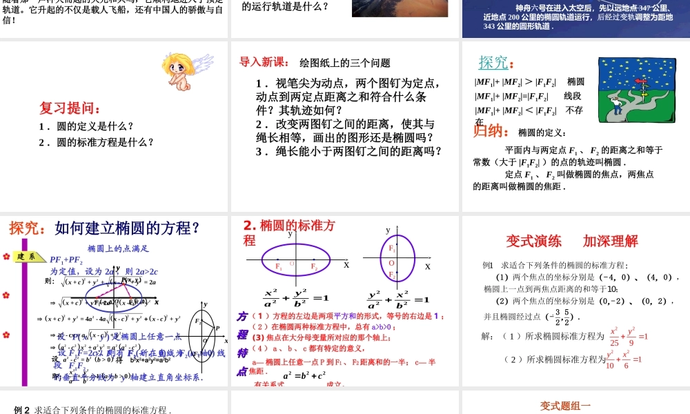 2.1.1《椭圆及其标准方程》PPT课件（新人教版选修1-1）.ppt