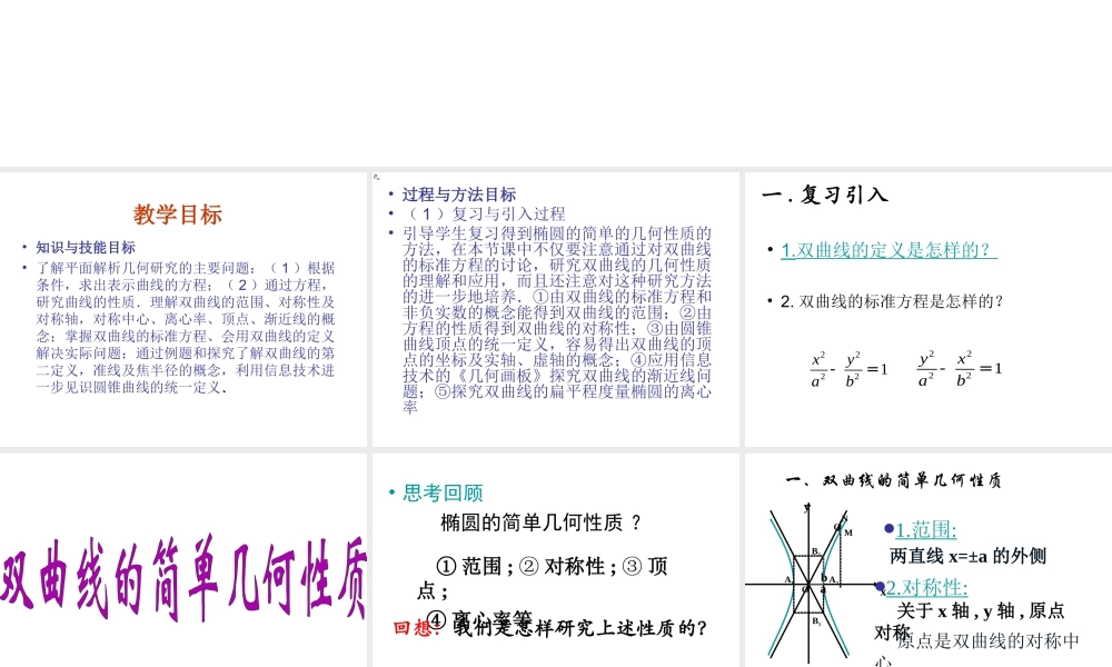 2.2.2《双曲线的简单几何性质》课件（新人教选修1-1）.ppt