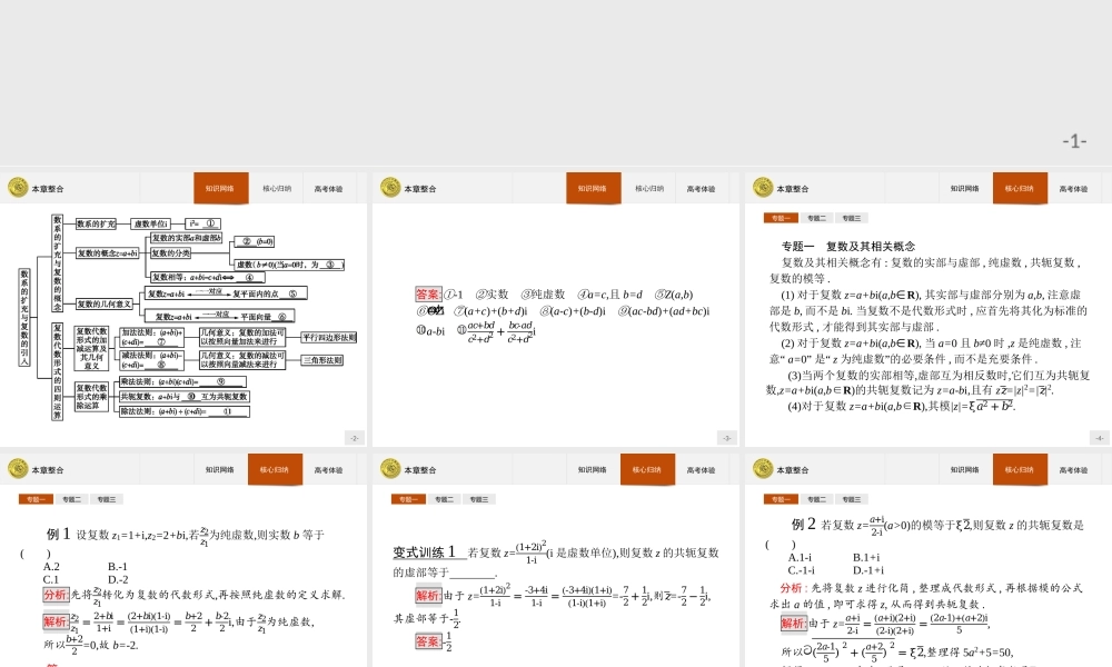 2017年优指导高中数学人教A版选修1-2课件课件：本章整合3.ppt