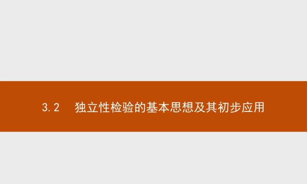 2017年高中数学人教A版选修2-3课件：3.2 独立性检验的基本思想及其初步应用.ppt