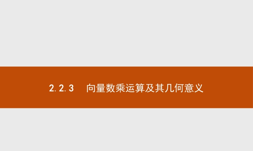 2018版高中数学人教A必修4课件：2.2.3 向量数乘运算及其几何意义.ppt