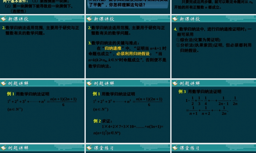 【数学】2.3《数 学 归 纳 法》课件（新人教A版选修2—2）.ppt