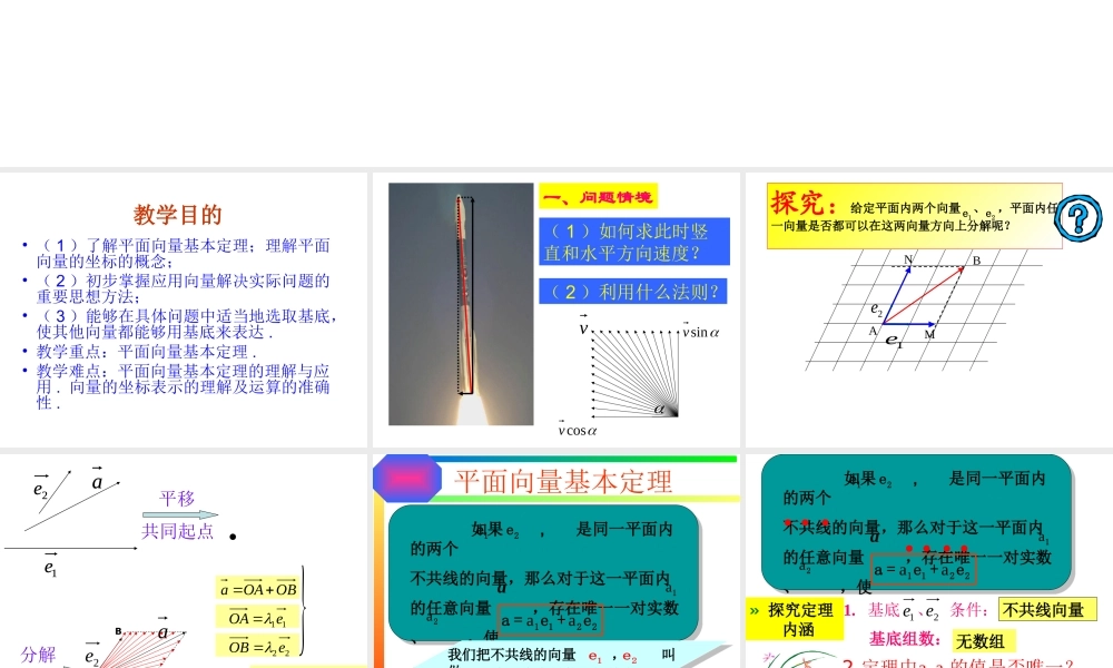 【数学】2．3．1《平面向量的基本定理》课件（新人教A版必修4）.ppt