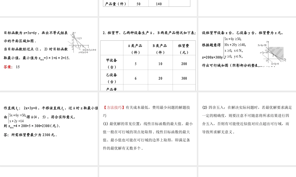 人教版高中数学必修五同课异构课件：3.3.2 简单的线性规划问题 .2 精讲优练课型 .ppt