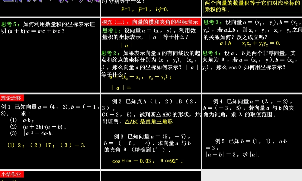 数学（2.4.2平面向量数量积的坐标表示、模、夹角）.ppt