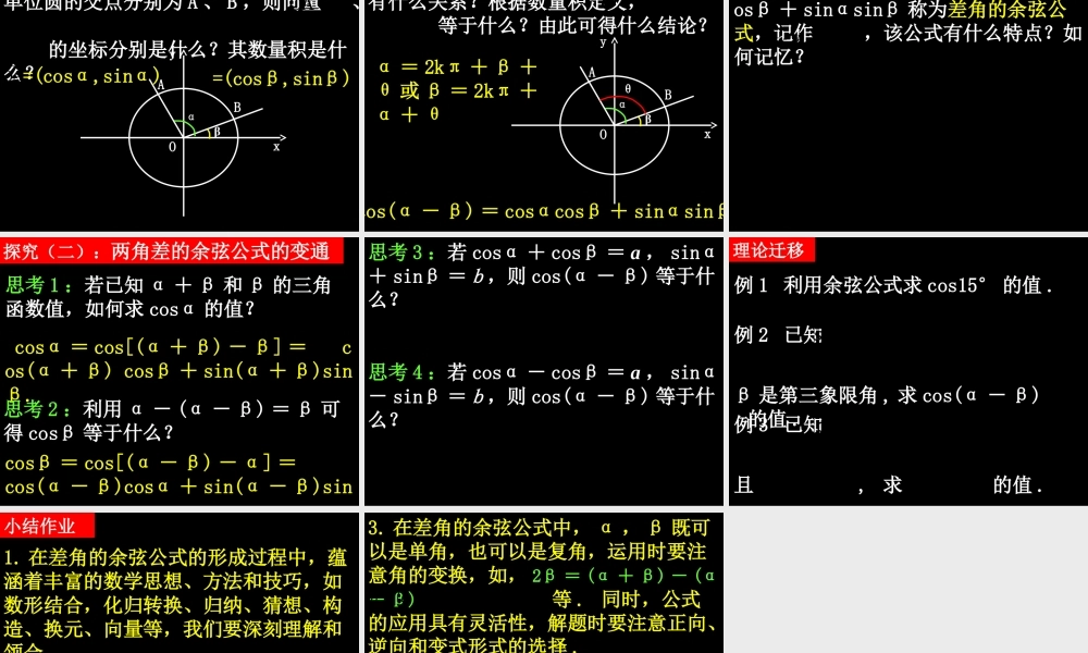 数学（3.1.1两角差的余弦公式）.ppt