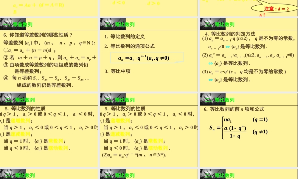 新课标高中数学人教A版必修五全册课件第二章数列复习.ppt