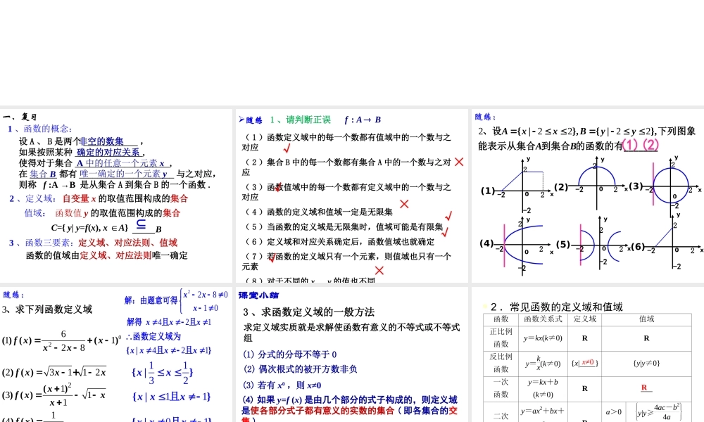 高一数学人教A版必修1课件：1.2.1 函数的概念（第2课时）.ppt