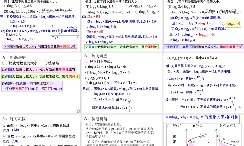 高一数学人教A版必修1课件：2.2.2 对数函数及其性质（第1课时） .ppt