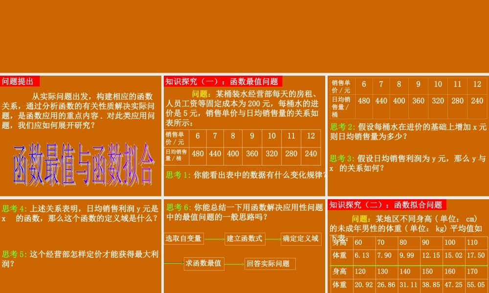 高一数学：3.2.2《函数最值和函数拟合》课件.ppt