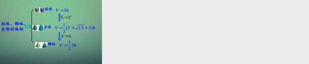高中数学 1.3.1柱体、锥体、台体的表面积与体积2课件 新人教A版必修2.ppt