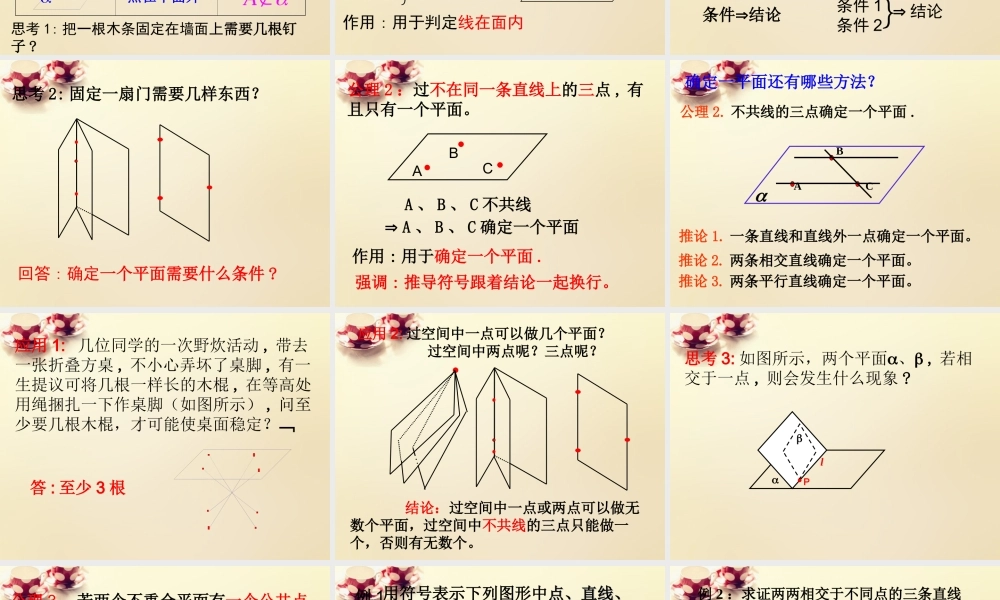 高中数学 2.1.1平面课件 新人教A版必修2.ppt