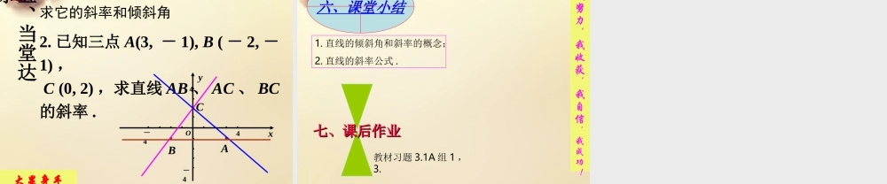 高中数学 3.1直线的倾斜角与斜率课件1 新人教A版必修2.ppt