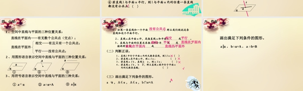 高中数学 2.1.3空间中直线与平面之间的位置关系课件 新人教A版必修2.ppt