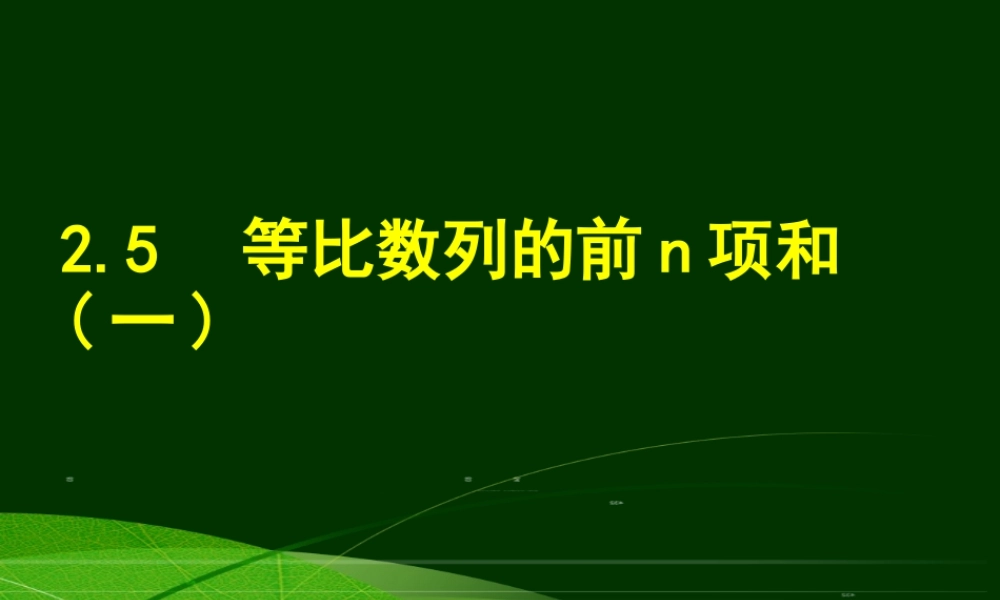 高中数学人教A版必修5《2.5等比数列的前n项和1》课件.ppt